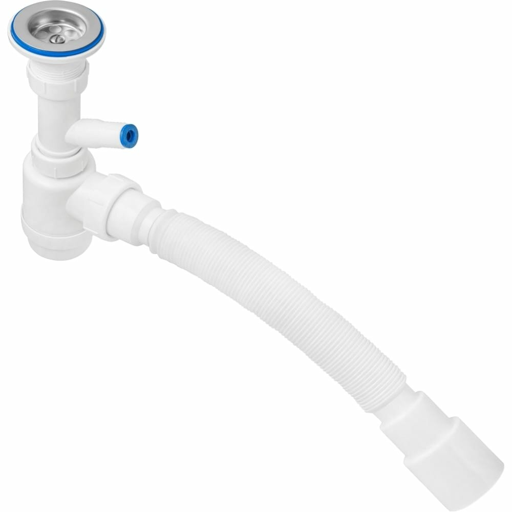 фото MasterProf Сифон для выпуска 40-52 мм, 1.1/4"х40 с нерж.решеткой, гофротрубой 40x40/50, дополнительным патрубком с отводом для с/м ИС.110631