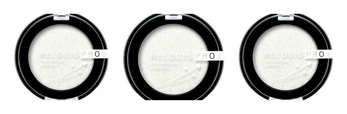 Тени для век Relouis, Pro Eyeshadow Sparkle, тон 01 Snow, 3 шт