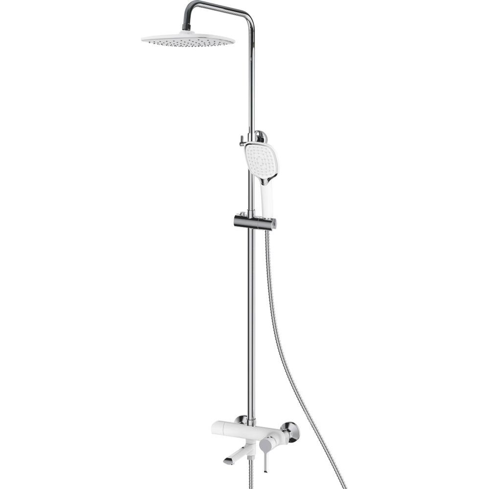 фото SHEVANIK Душевая стойка со смесителем Shevanik S6036F белый/хром