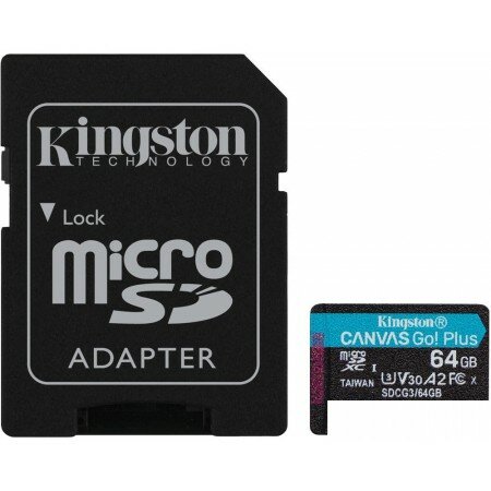 Карта памяти Kingston Canvas Go! Plus microSDXC 64GB (с адаптером)