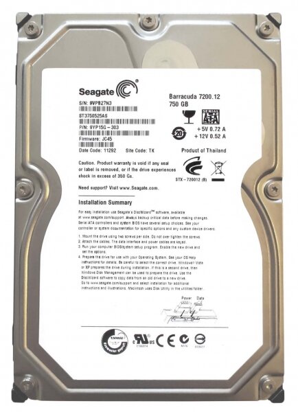 Жесткий диск Seagate ST3750525AS 750Gb SATAIII 3,5" HDD