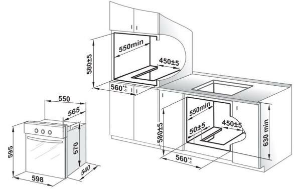 Газовый духовой шкаф GEFEST ДГЭ 621-03, черный