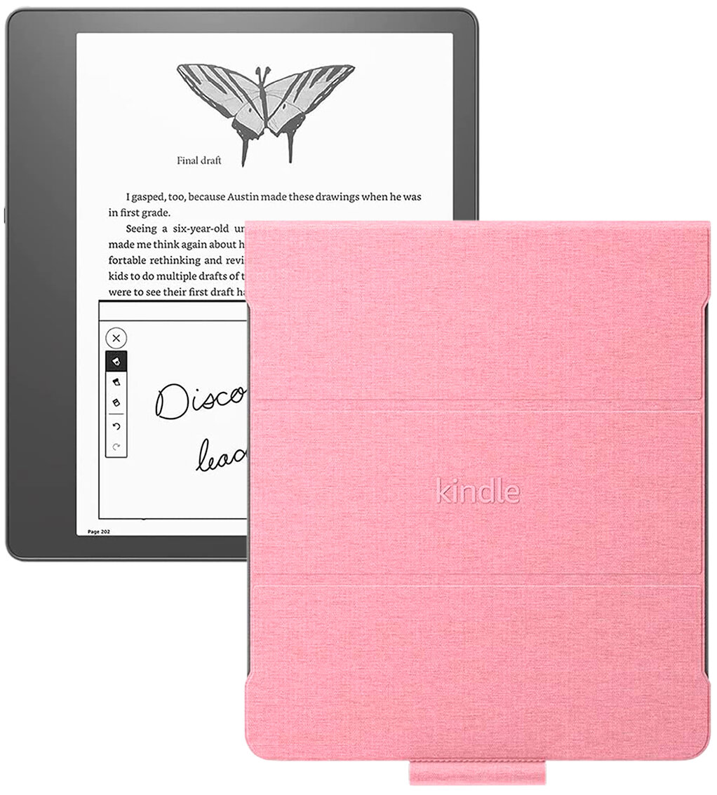 Электронная книга Amazon Kindle Scribe 16Gb + обложка Fabric Pink