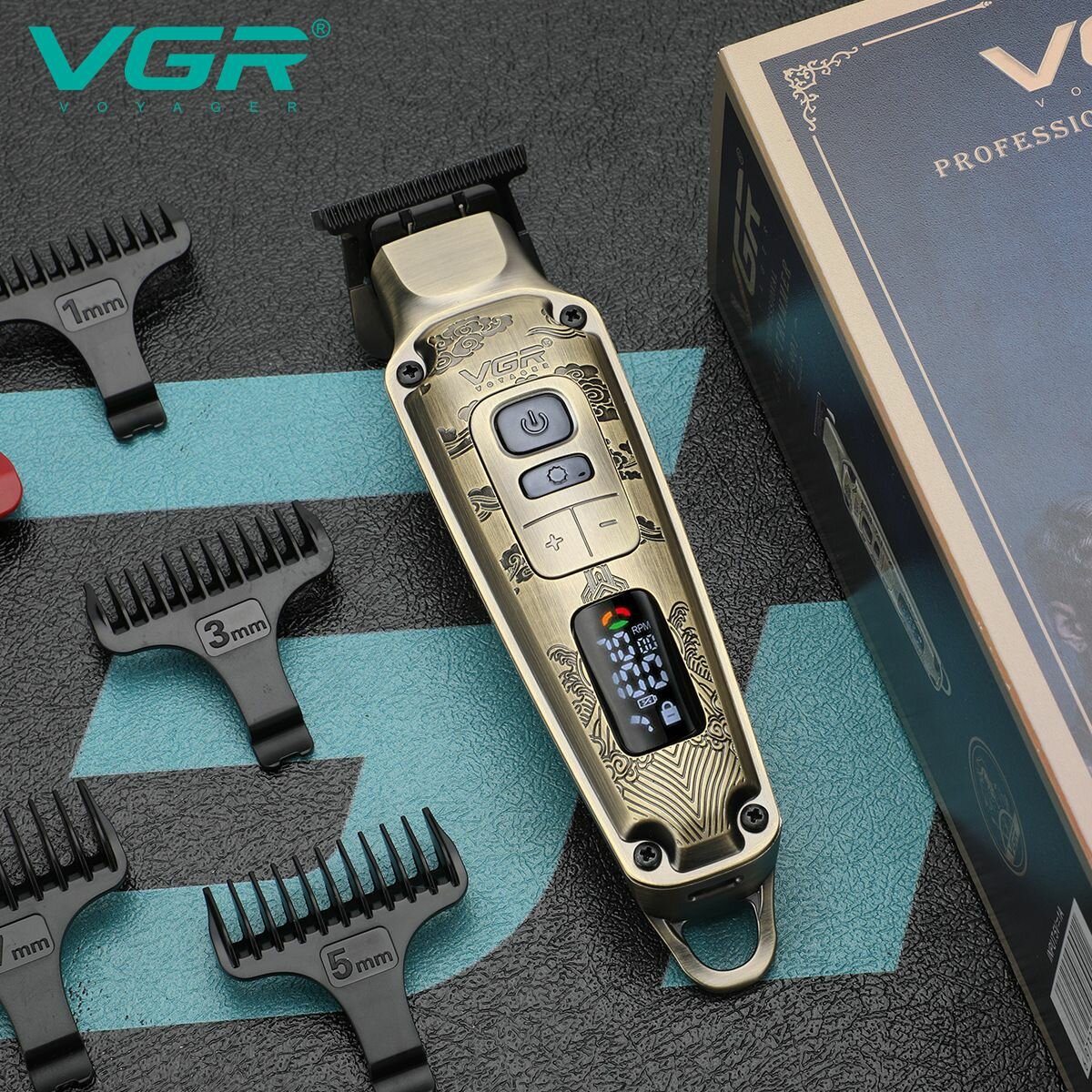 Машинка для стрижки волос VGR V-643 золотистая - фотография № 2