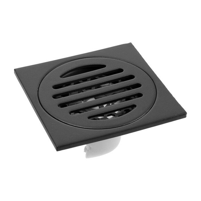 фото Трап ZEIN, 100х100 мм, вертикальный, с сеткой для задержки волос, нержавеющая сталь, серый