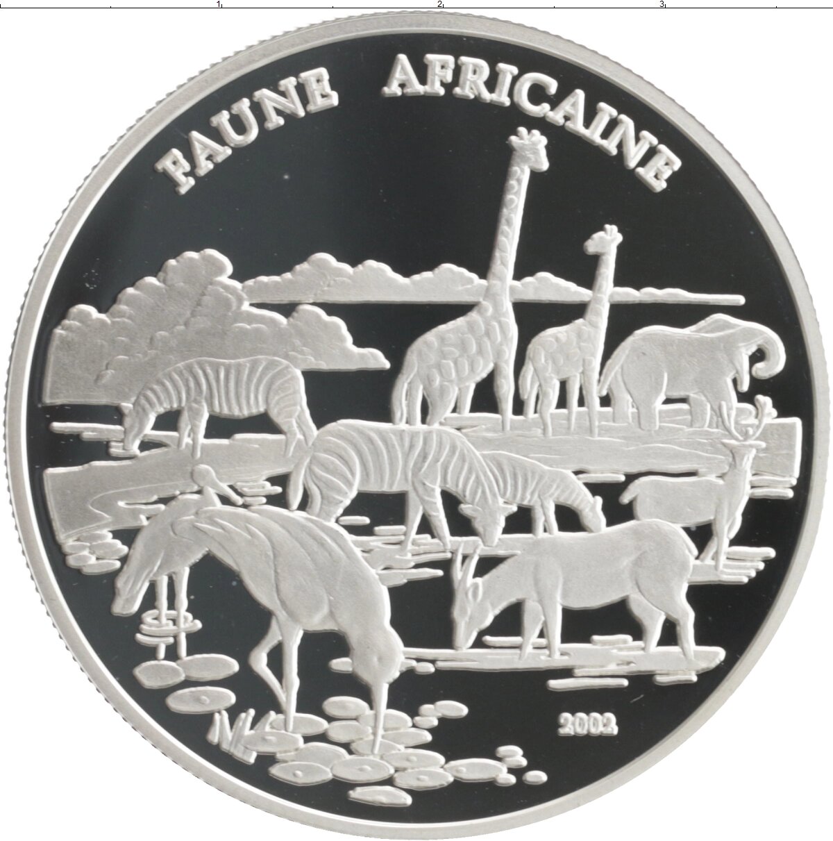 Клуб Нумизмат Монета 1000 франков Конго 2002 года Серебро Сохранение животного мира