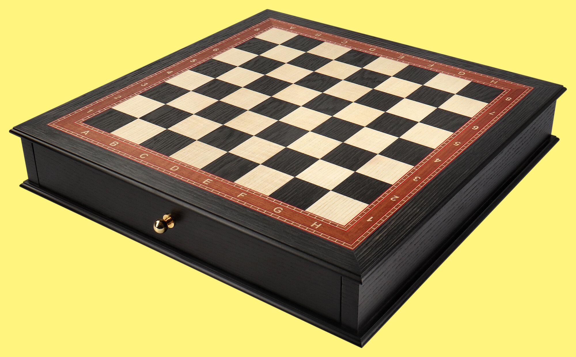 Шахматная доска в форме ларца Премиум (морёный дуб и ясень, ящики для фигур , клетка 4,5 см)