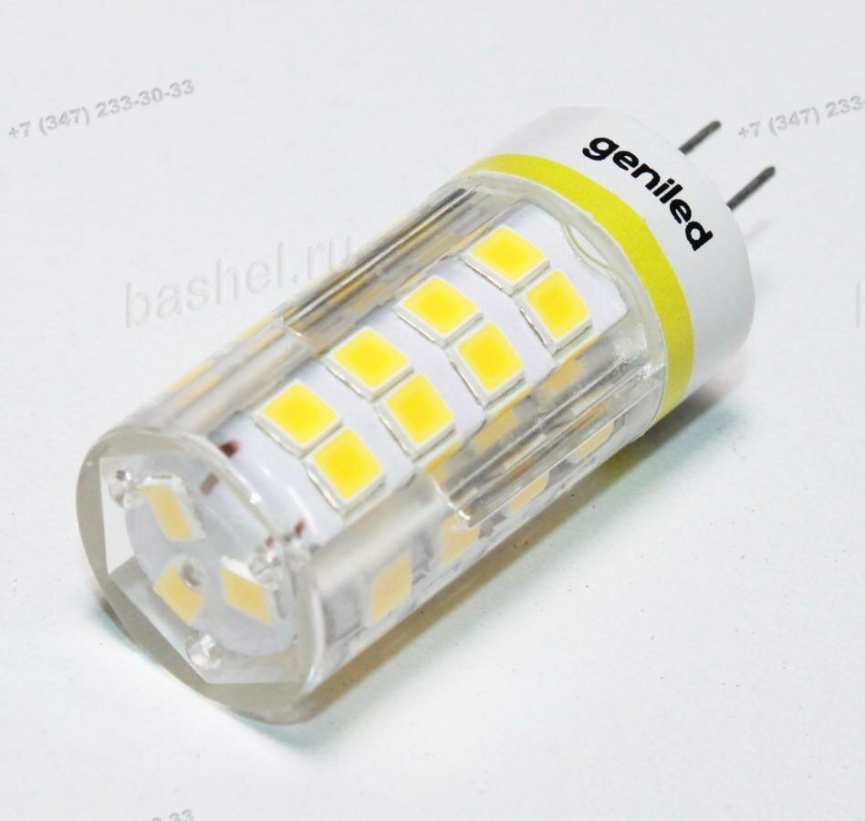 G4/JC, 4W, 320Lm, 2700k, 12V GL-G4-4W-12V-2835-32SMD-Silicon-WW Warm, Лампа светодиодная, Geniled электротовар