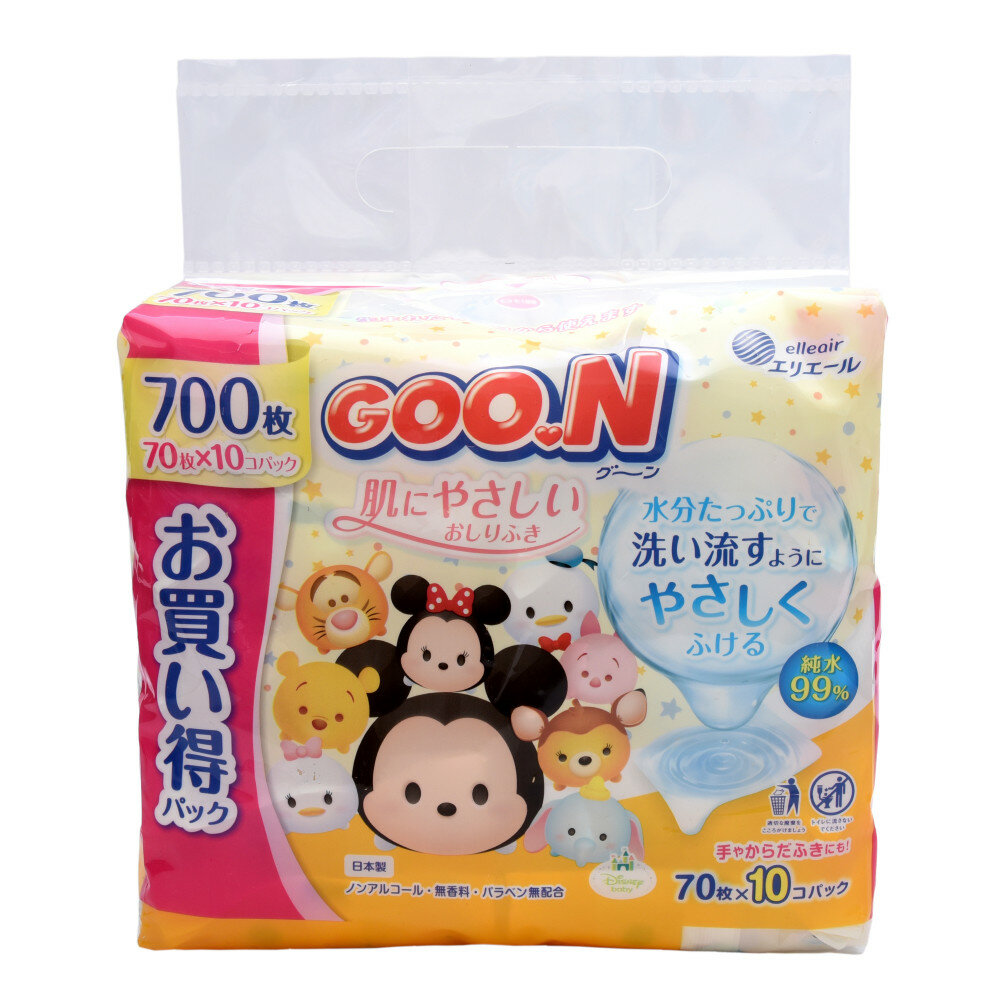 фото GOON Влажные салфетки Disney для детей возраст 0+, сумка 10 упак.*70 шт. (700 шт.)