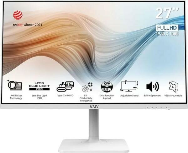 Монитор 27" MSI Modern MD272PW IPS Flat 1920x1080 75Hz Adaptive-Sync (3PB1) (9S6-3PB19H-063)