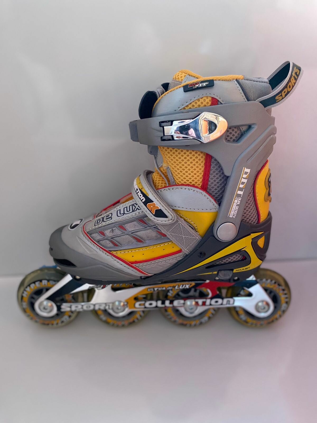 Роликовые коньки ULTRA DE LUX, анатомическая стелька, размер 33-36, желтый