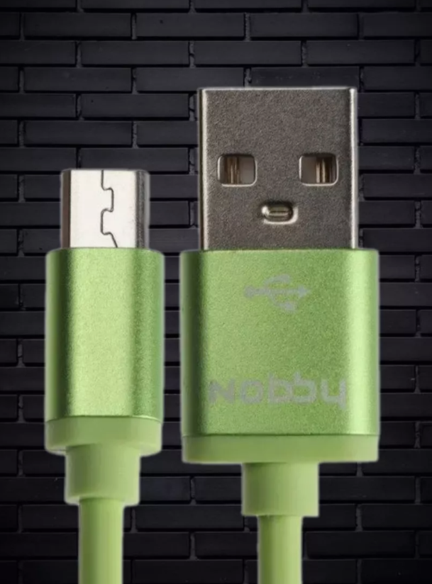 фото Дата-кабель Nobby Practic microUSB 2А Зеленый (1 м, без упаковки)