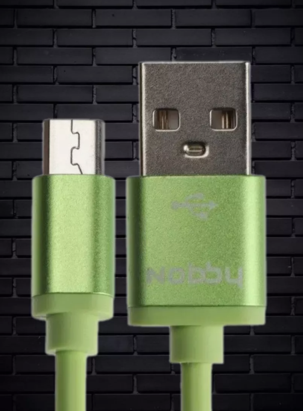 Дата-кабель Nobby Practic microUSB 2А Зеленый (1 м, без упаковки)