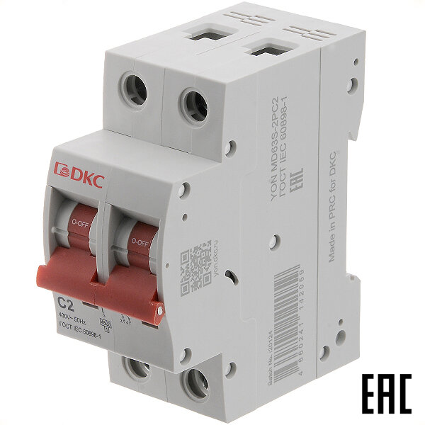 фото Автоматический выключатель YON max MD63S-2PC2 2А/2п/ 4,5кА на Din-рейку ДКС