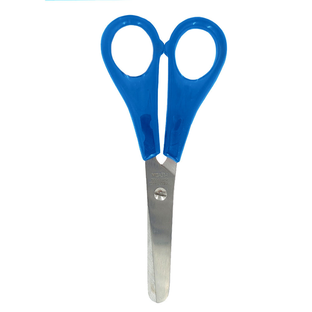 фото Ножницы Heyda, закругл. концы, ручка: пластик, лезвие: нерж. сталь, 13 см, Синий