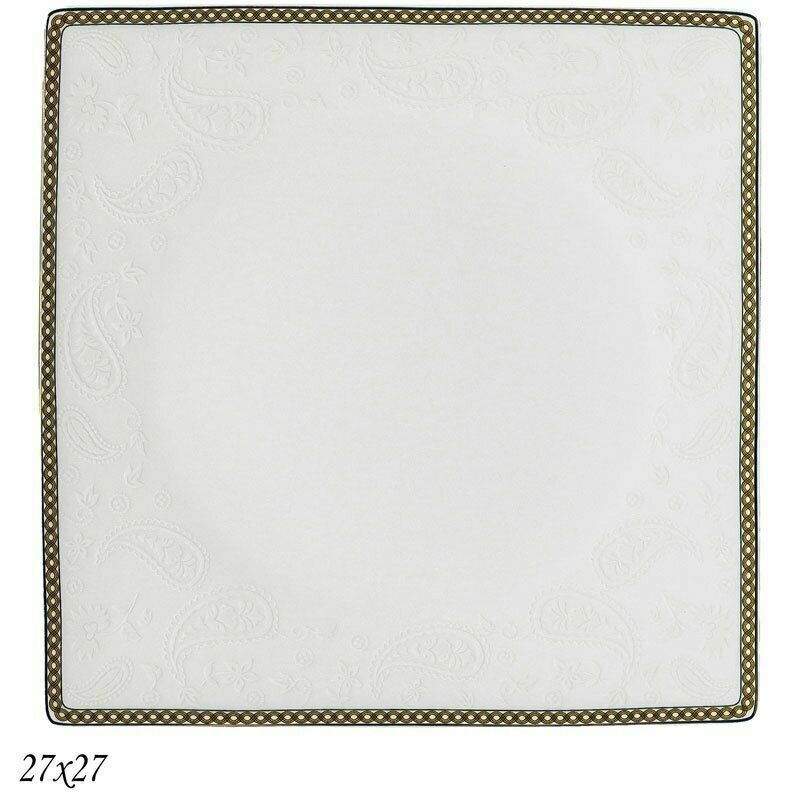 фото Квадратное блюдо Ленарди Galaxy Gold 27см, костяной фарфор