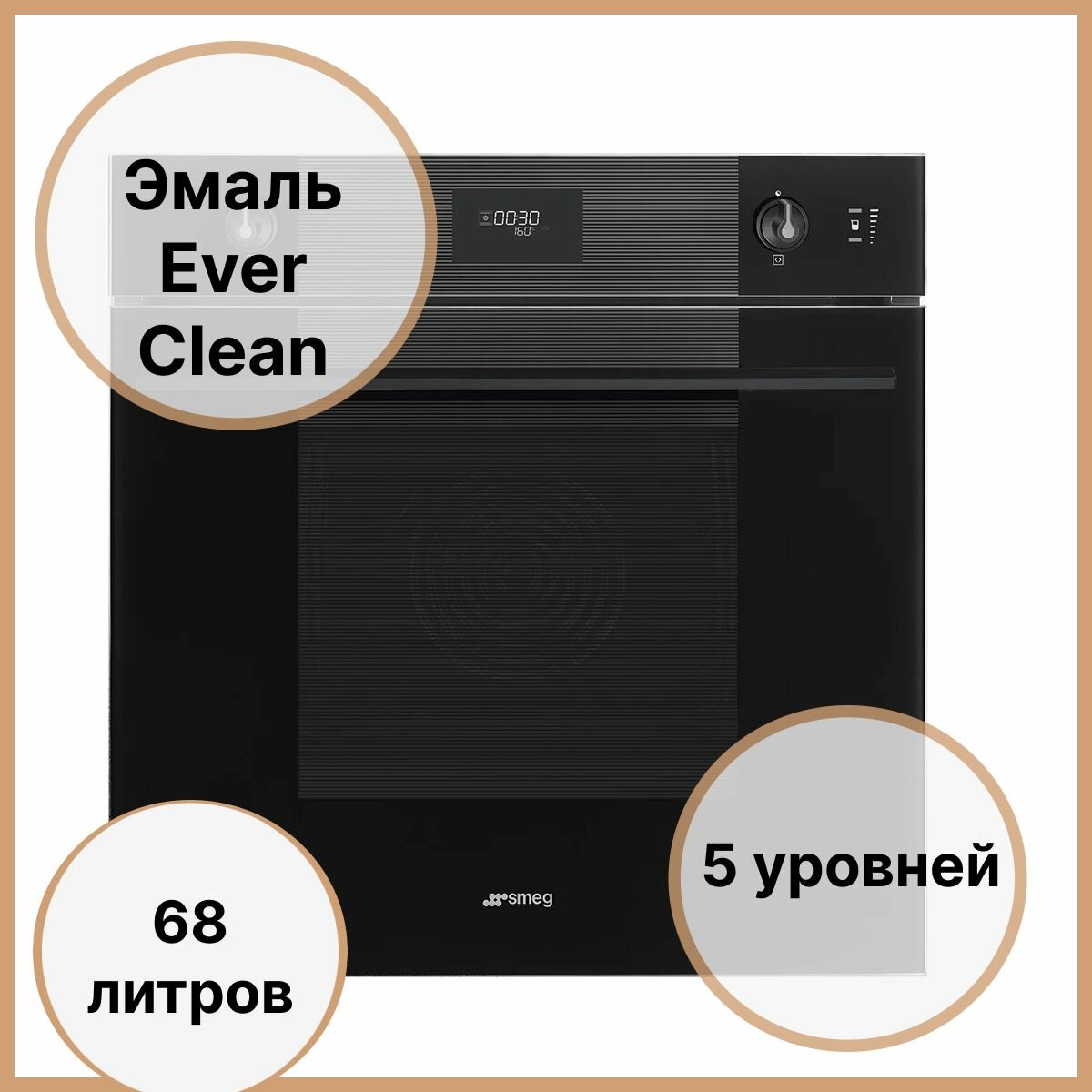 Электрический духовой шкаф 59,7 см Smeg Linea SOP6101S2B3 черный - фотография № 1