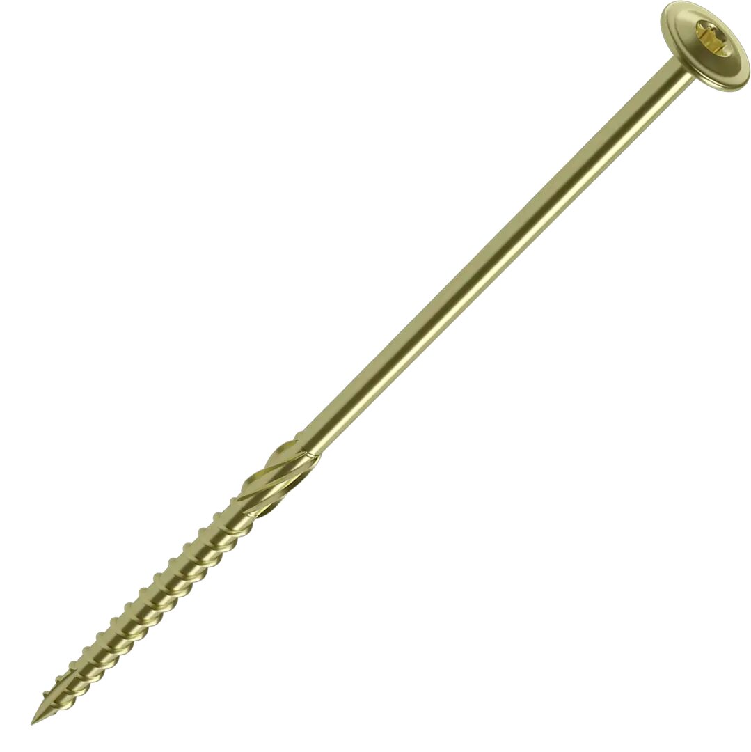 фото Саморез с пресс-шайбой для деревянного домостроения STANDERS конструкционный с острым наконечником, 8x320