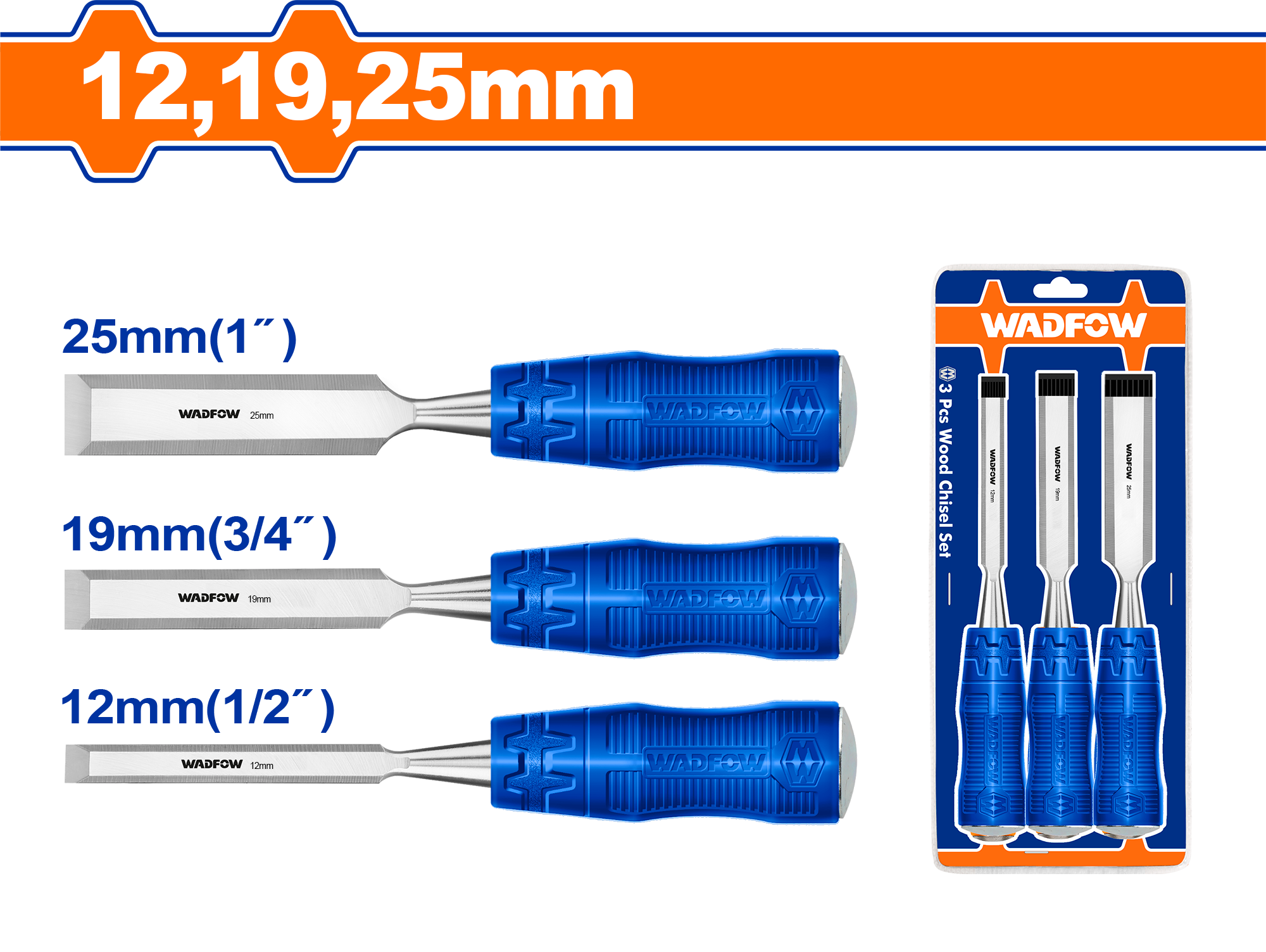 фото Набор стамесок WADFOW WWC2203 3 шт.