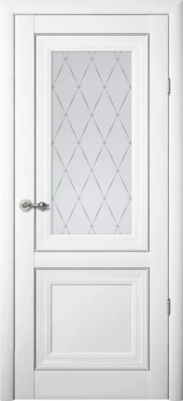 Межкомнатная дверь Albero Прадо Винил / Белый / Стекло мателюкс 