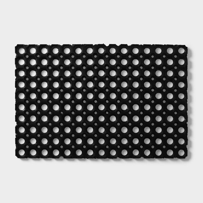 Коврик ячеистый грязесборный, 40×60×2,2 см, цвет чёрный - фотография № 1