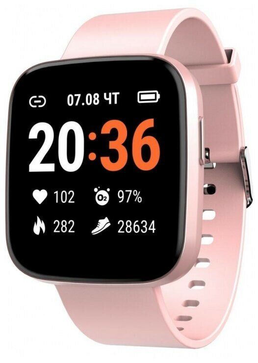 Смарт-часы GEOZON Marathon, 1.4", розовый / розовый [g-sm19pnk] - фото №1