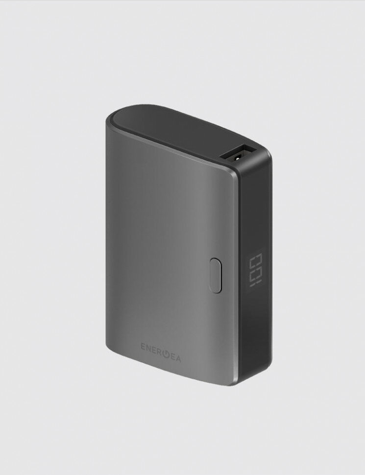 Беспроводной внешний аккумулятор EnergEA Compac 35 10000мАч USB C+А с дисплеем Gunmetal