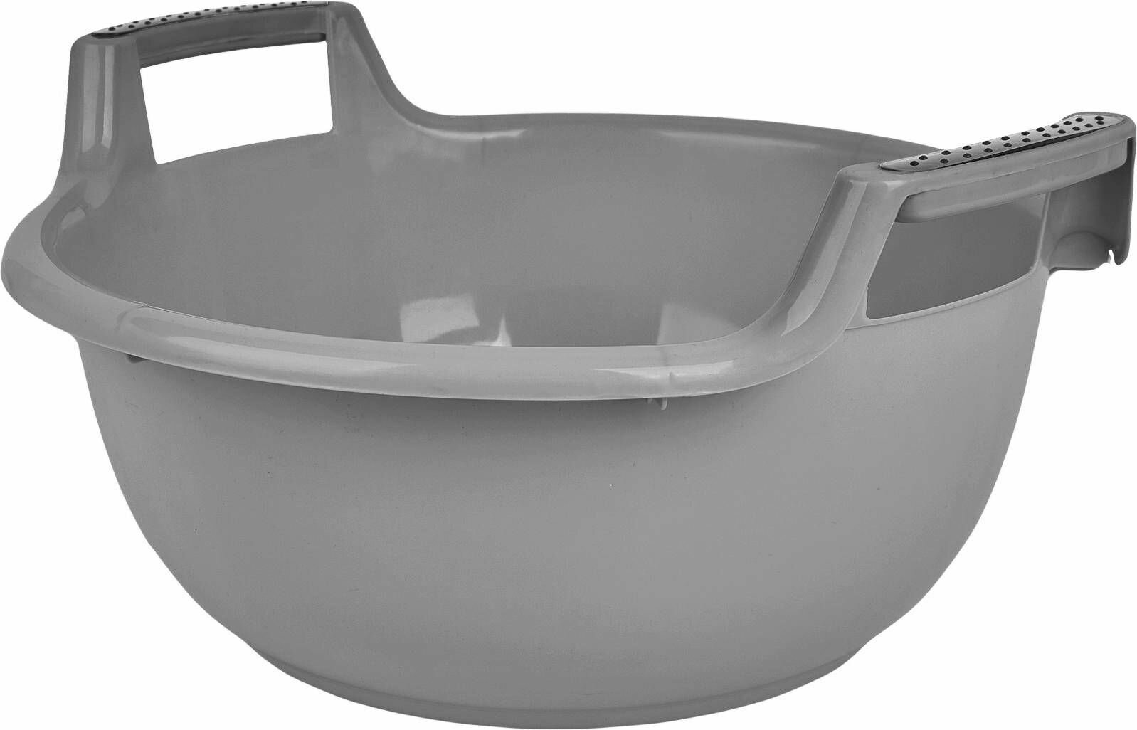 фото Таз Plast Team 16л круглый 445х430х215 мм серый шторм