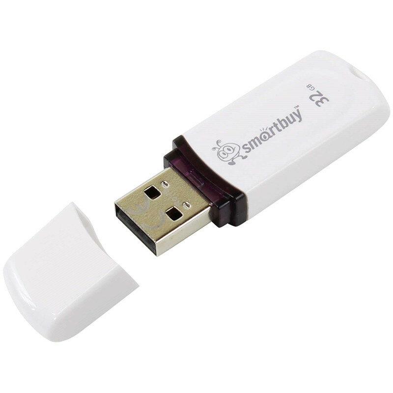 Память Smart Buy "Paean" 32GB, USB 2.0 Flash Drive, белый, 248799
