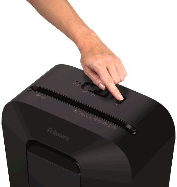 Шредер Fellowes PowerShred LX45 черный секрP-4 перекрестный 8лист 17лтр скрепки скобы плкарты