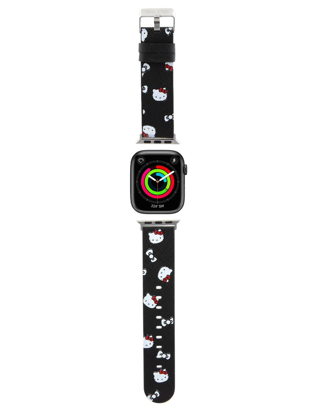 Hello Kitty для Apple Watch 41/40/38 mm ремешок PU Saffiano Heads and Bows Black