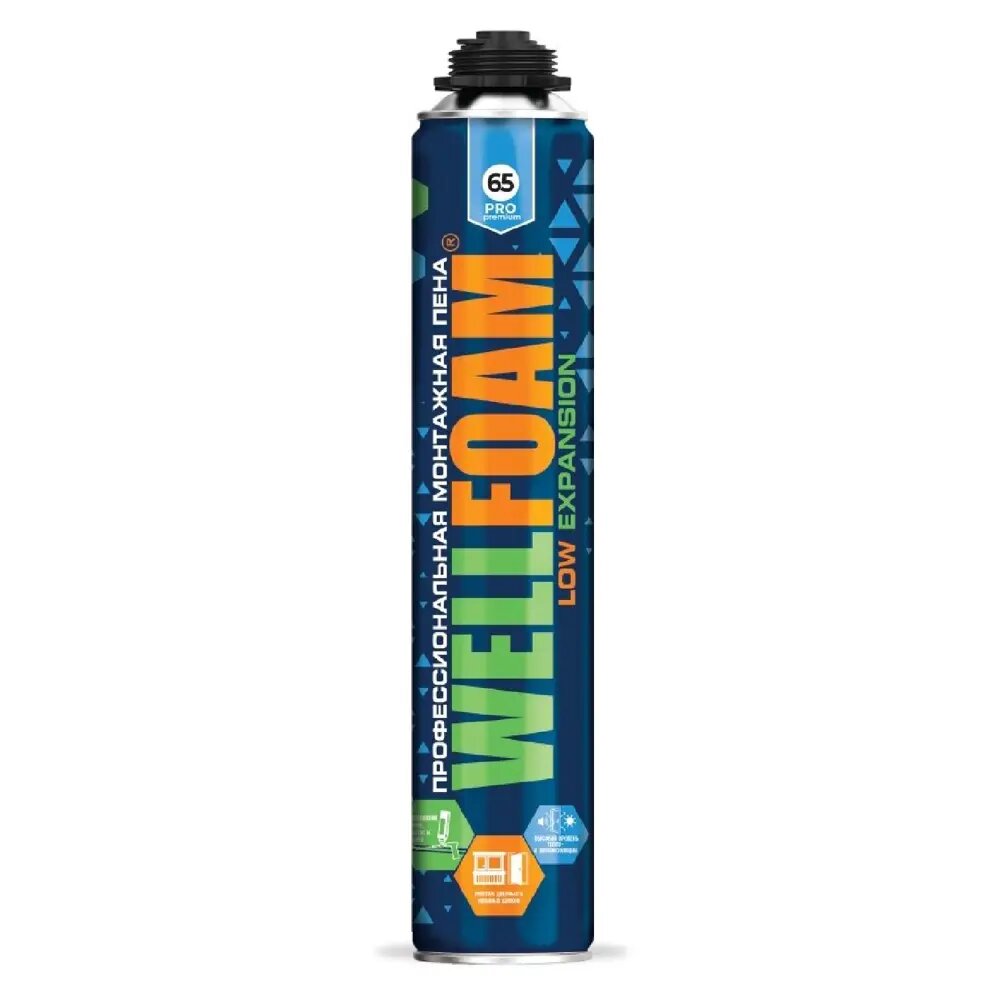 Пена монтажная WELLFOAM PRO 65 LOW EXPENSION всесезонная 0.80 л