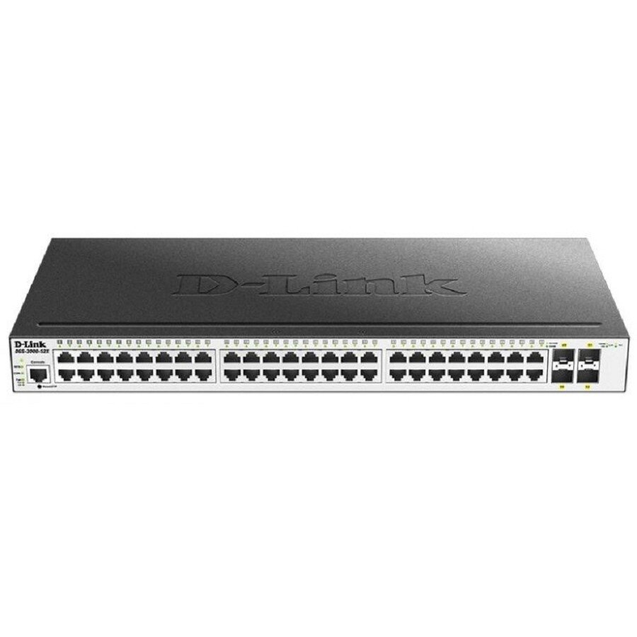 D-Link SMB Сетевое оборудование D-Link DGS-3000-52X/B2A Управляемый L2 коммутатор с 48 портами 10/100/1000Base-T и 4 портами 10GBase-X SFP+