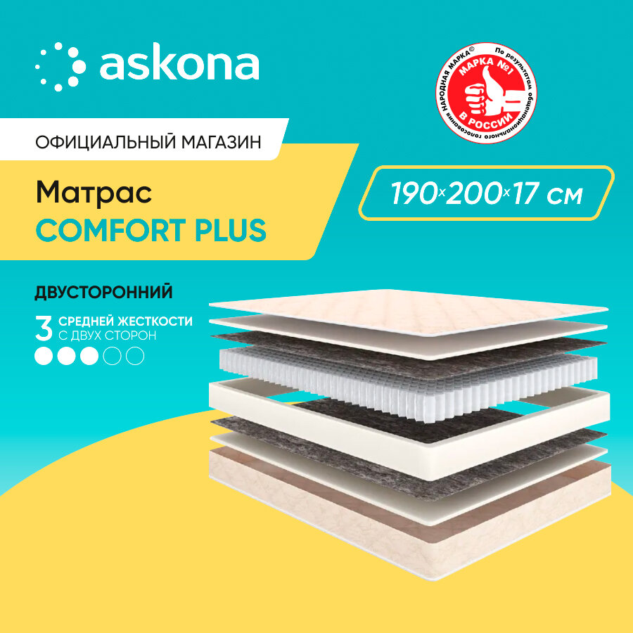 Матрас анатомический Askona (Аскона) COMFORT PLUS 190х200