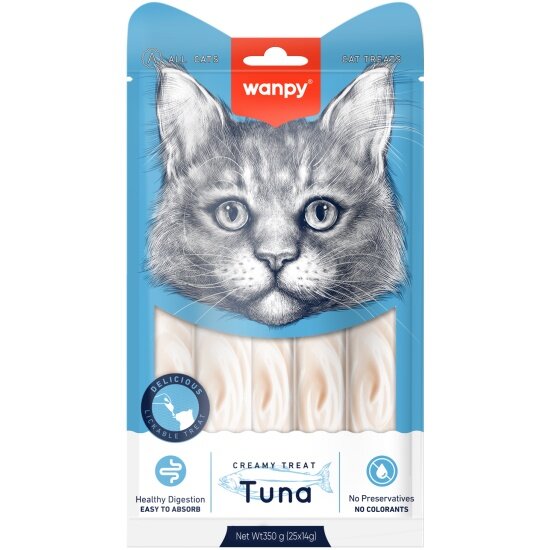 Лакомство для кошек Wanpy Cat "нежное пюре" из тунца 25шт х14 г