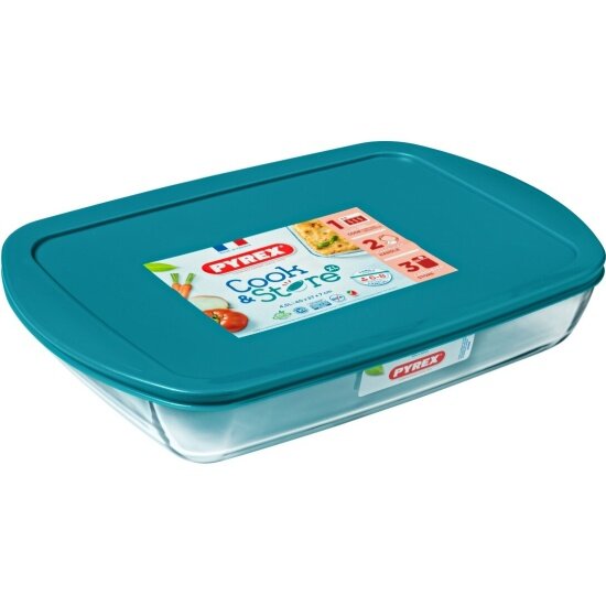 Форма Pyrex для запекания и выпечки с крышкой COOK&STORE XL 4.5л 40х27х7см прямоугольная 240P002/7044