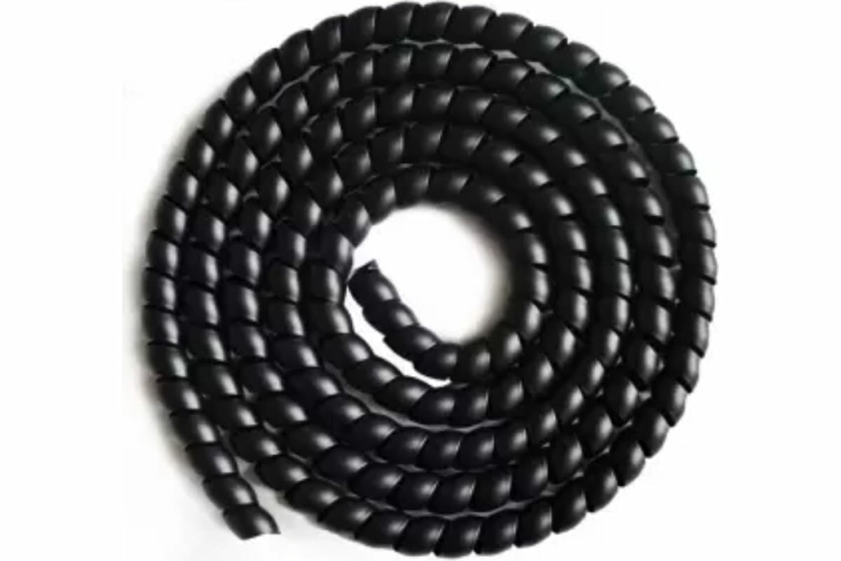 Спиральная пластиковая защита PARLмU SG-24-F11-k-10 полипропилен 24 мм плоская поверхность черная 10 м PR0100400-10