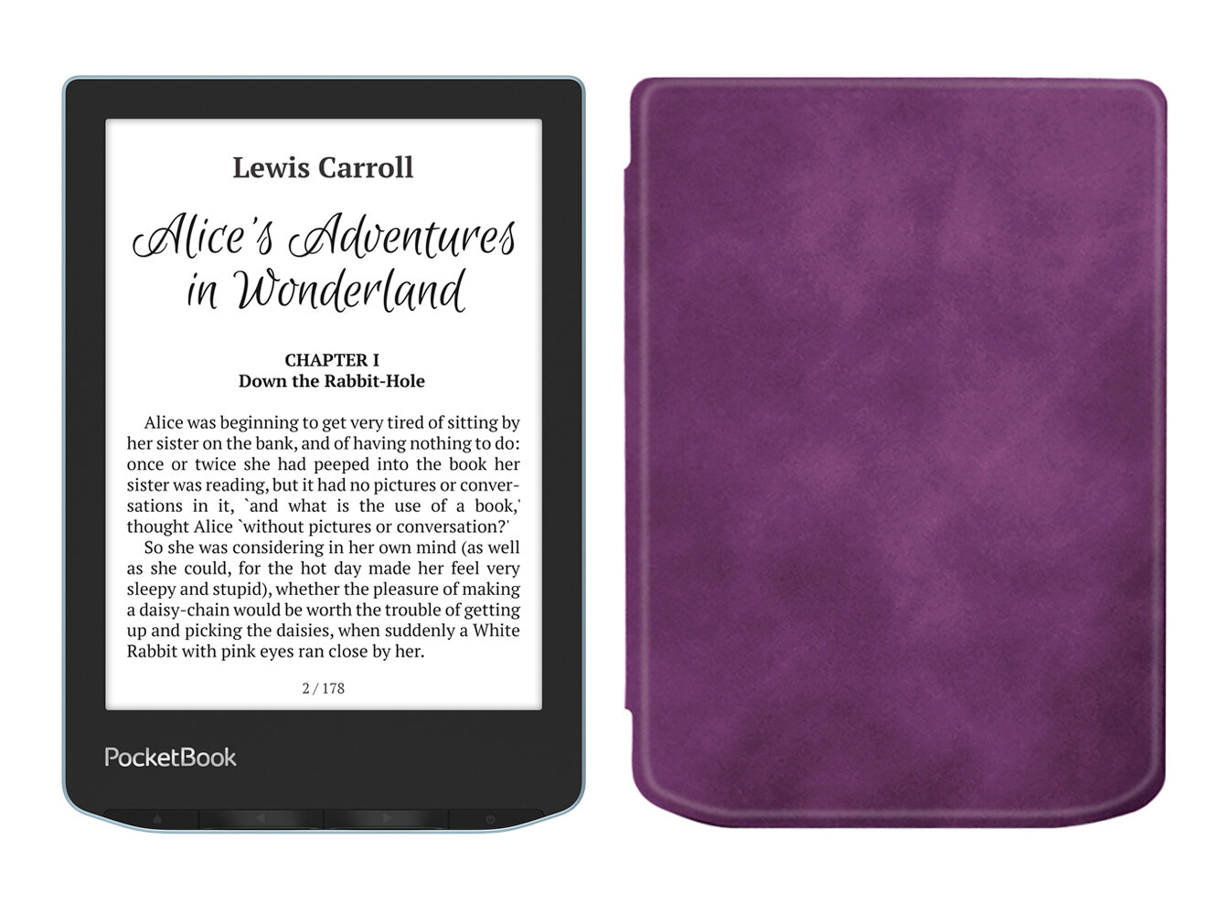 Электронная книга PocketBook 629 Verse Bright Blue голубой с обложкой ReaderONE Purple
