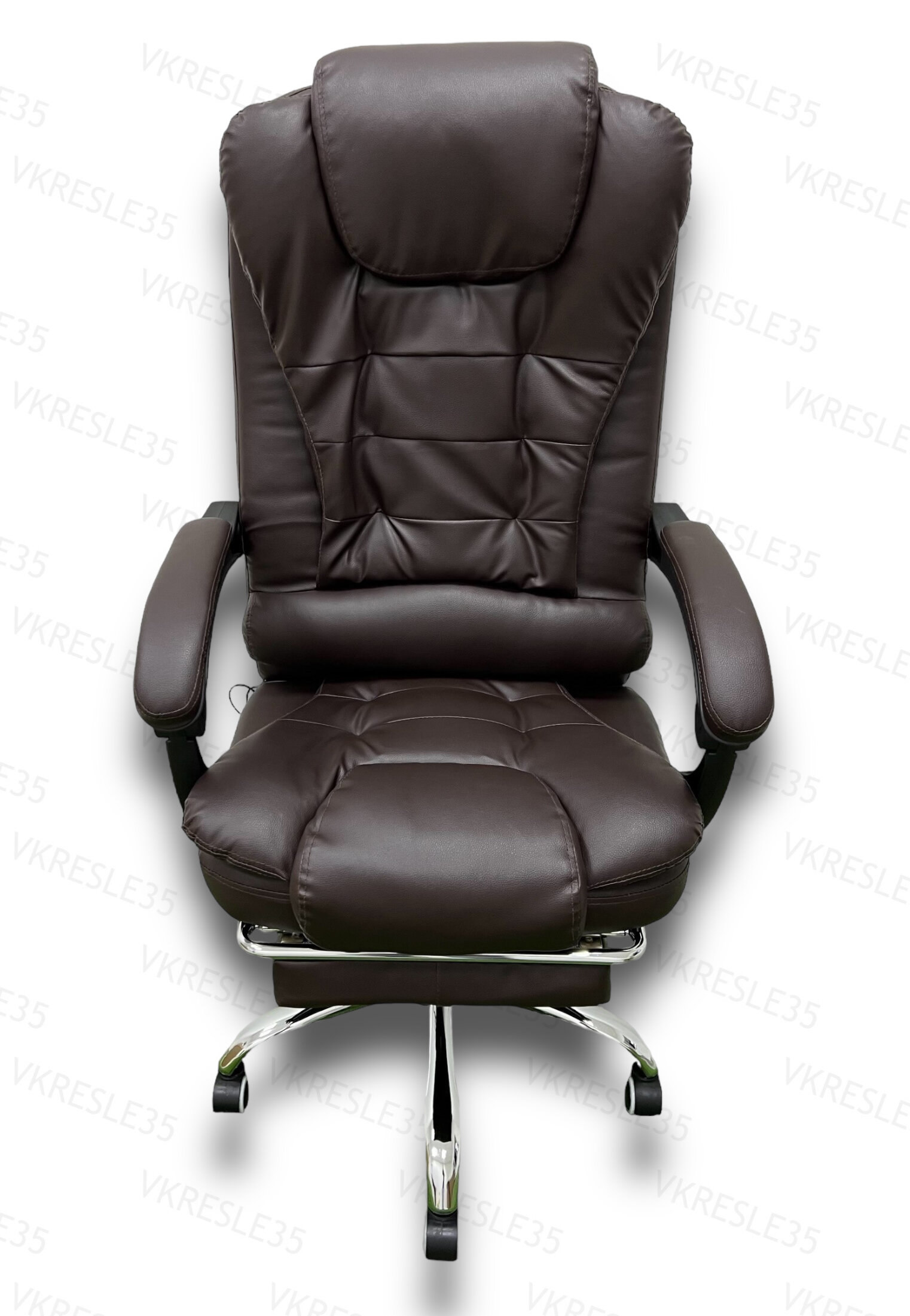 Компьютерное кресло - Кресло Руководителя функция Вибромассажа  цвет Коричневый