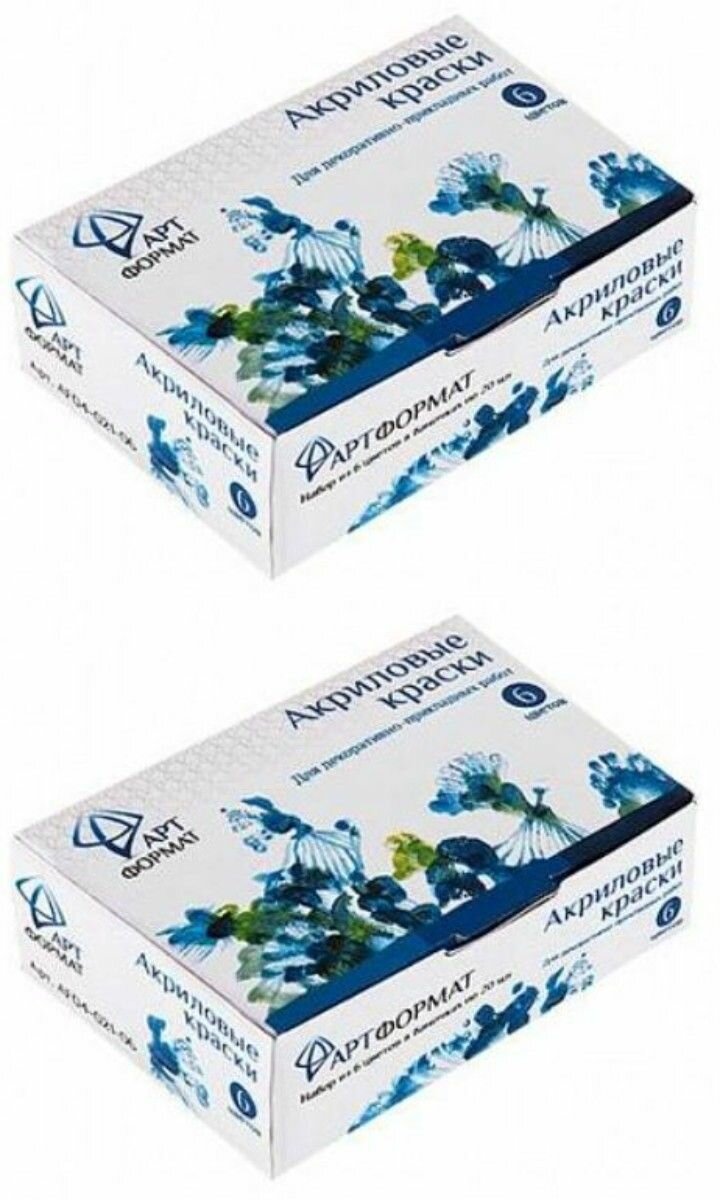 фото АРТформат Краски акриловые, 22 мл, 6 цветов, 2 уп