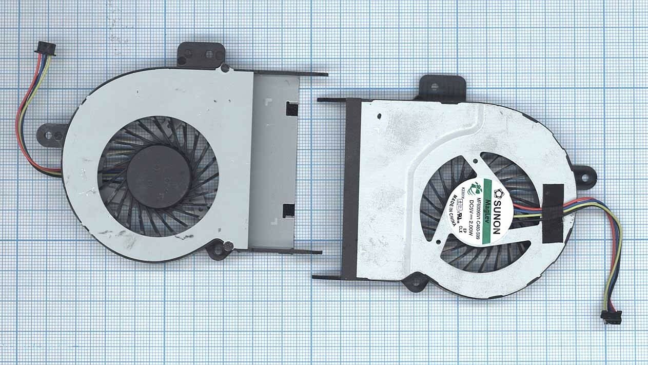 Вентилятор (кулер) для Asus K45D (4-pin, 9 mm) ver.1