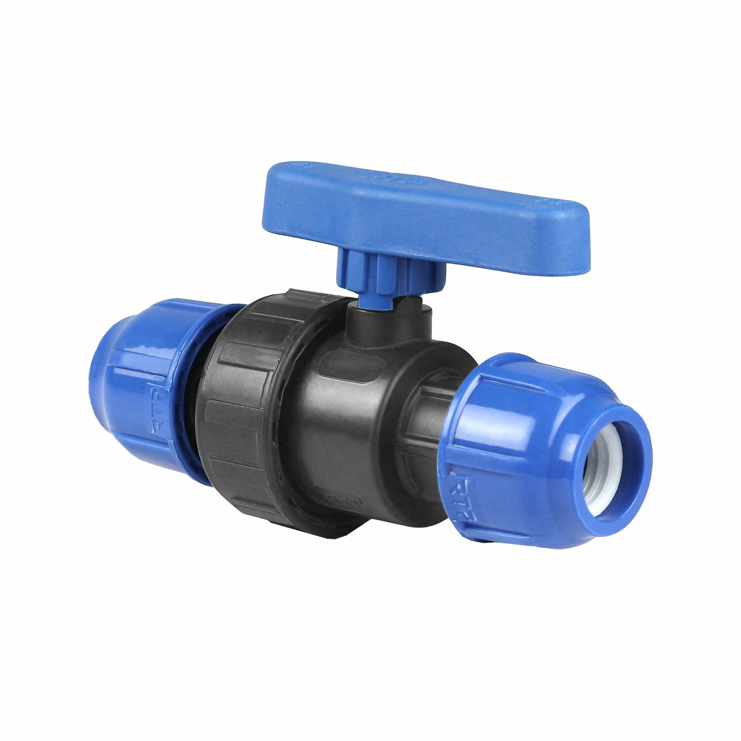 фото Кран шаровой компрессионный, полипропилен 20, для полиэтиленовых труб, RTP