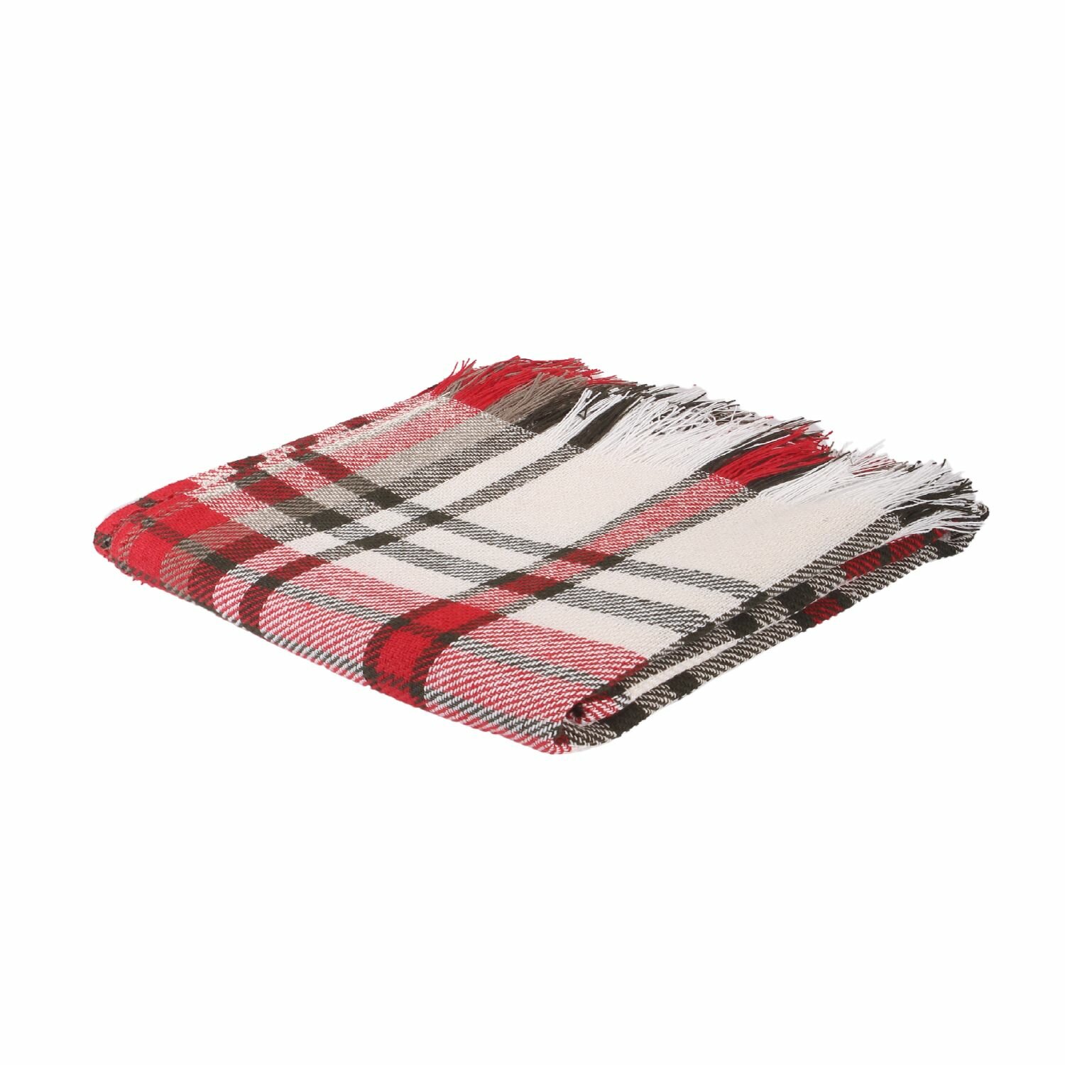 фото Плед Mona Liza Триумф в клетку, 140х205 см, красно-белый