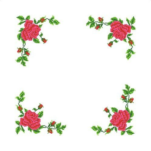 Салфетка "Розы" #кксн(бязь)-004 Каролинка Набор для вышивания 45 х 45 см Несчетный крест