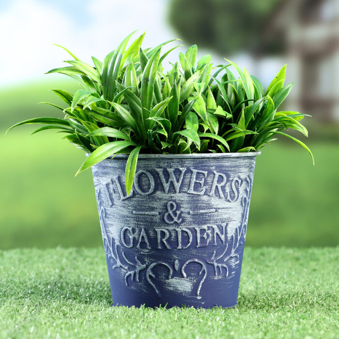 фото Кашпо "Ведерко Генри" синий, 10х10х10см