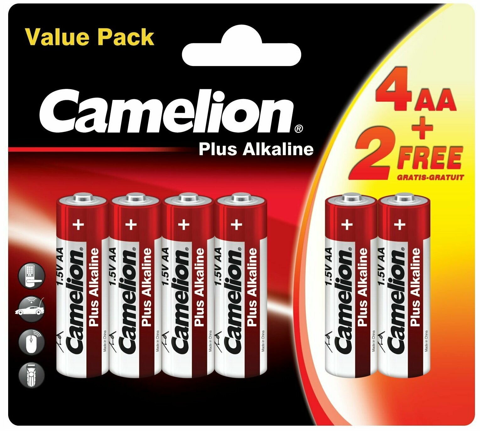 Батарейка Camelion LR6 Plus Alkaline 4+2 (4+2LR6-BP 1.5В)