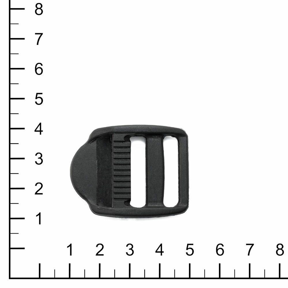 Пряжка 3-щелевая регулировочная, 25 мм, черная, 20 шт / застежка для сумки, для стропы