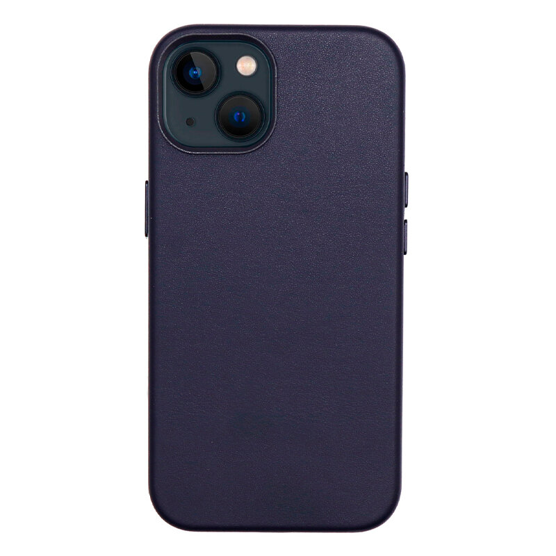 Чехол-накладка для iPhone 15, экокожа, магнитный (MagSafe), без лого, X-CASE, темно-синий