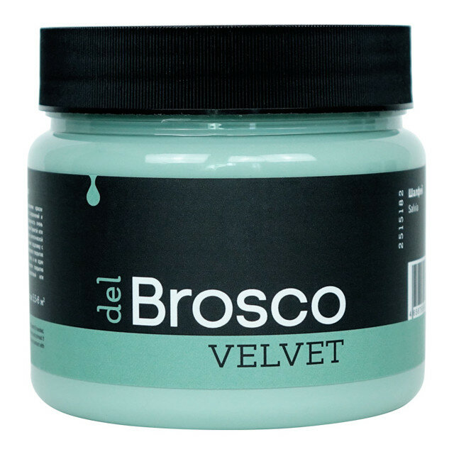 Краска акриловая del brosco velvet интерьерная 0,40л зеленая, арт.2515182