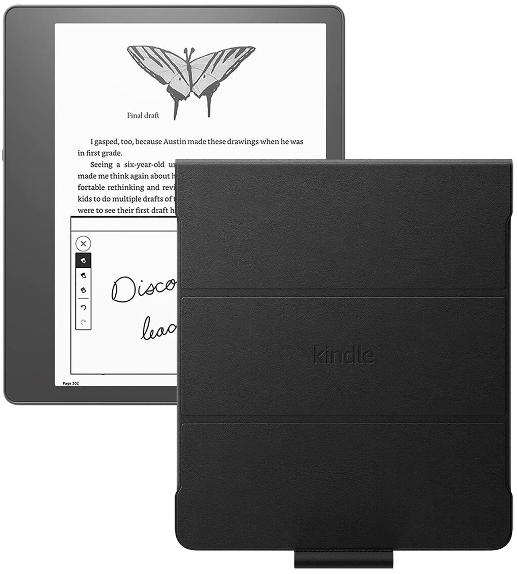 Электронная книга Amazon Kindle Scribe 16Gb + обложка Leather Black